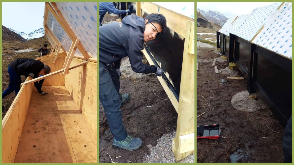 Greenlandic youth paint and construct greenhouse boxes to plant seeds for Tasiilaq’s Garden